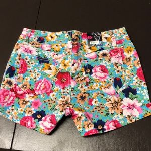 Floral jean shorts